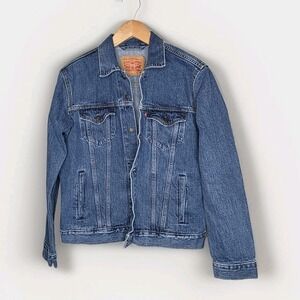Levi's Men's Size M 100% Cotton Faded Jean Jacket Trucker Denim Made‎ Bangladesh